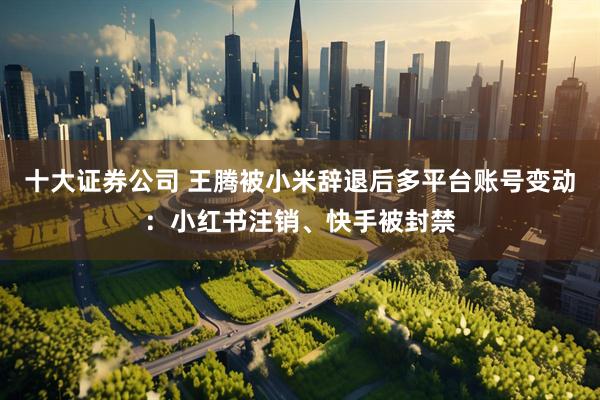 十大证券公司 王腾被小米辞退后多平台账号变动：小红书注销、快手被封禁